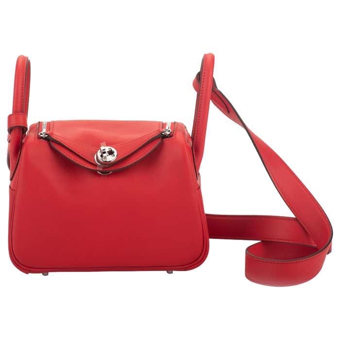 Túi Hermes Mini Lindy Rouge De Coeur Swift màu đỏ mới của Hermès