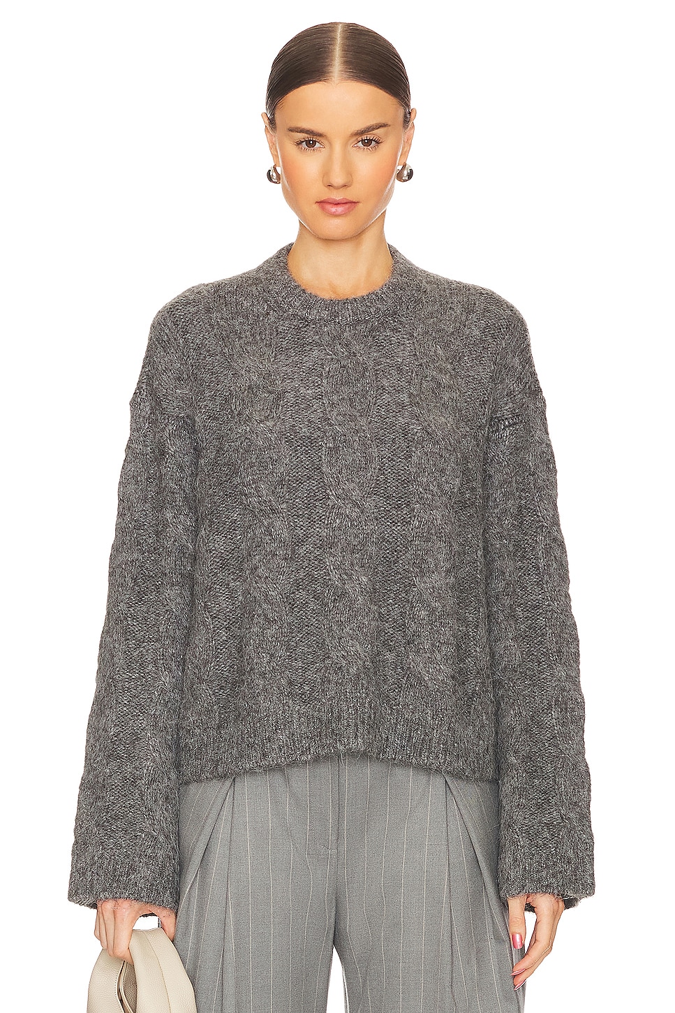 Grey L’Academie Adria Cable Sweater