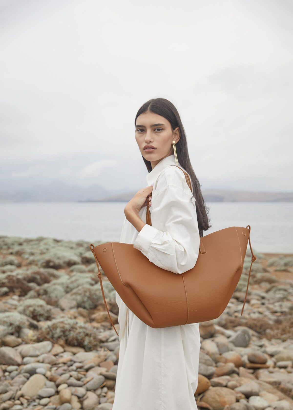 Tan Polene Cyme Tote bag