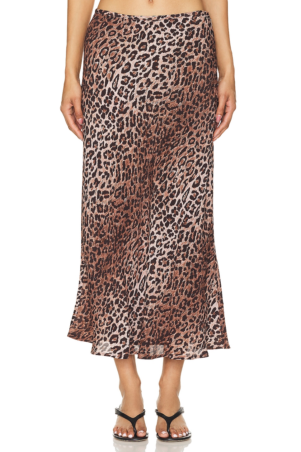 Brown and beige leopard print Rixo Kelly Skirt 