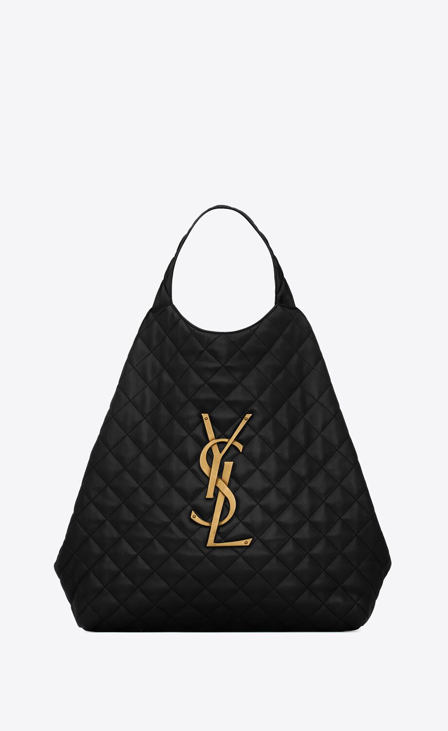 Black Saint Laurent Icare Maxi Shopping Bag In Quilted Lambskin