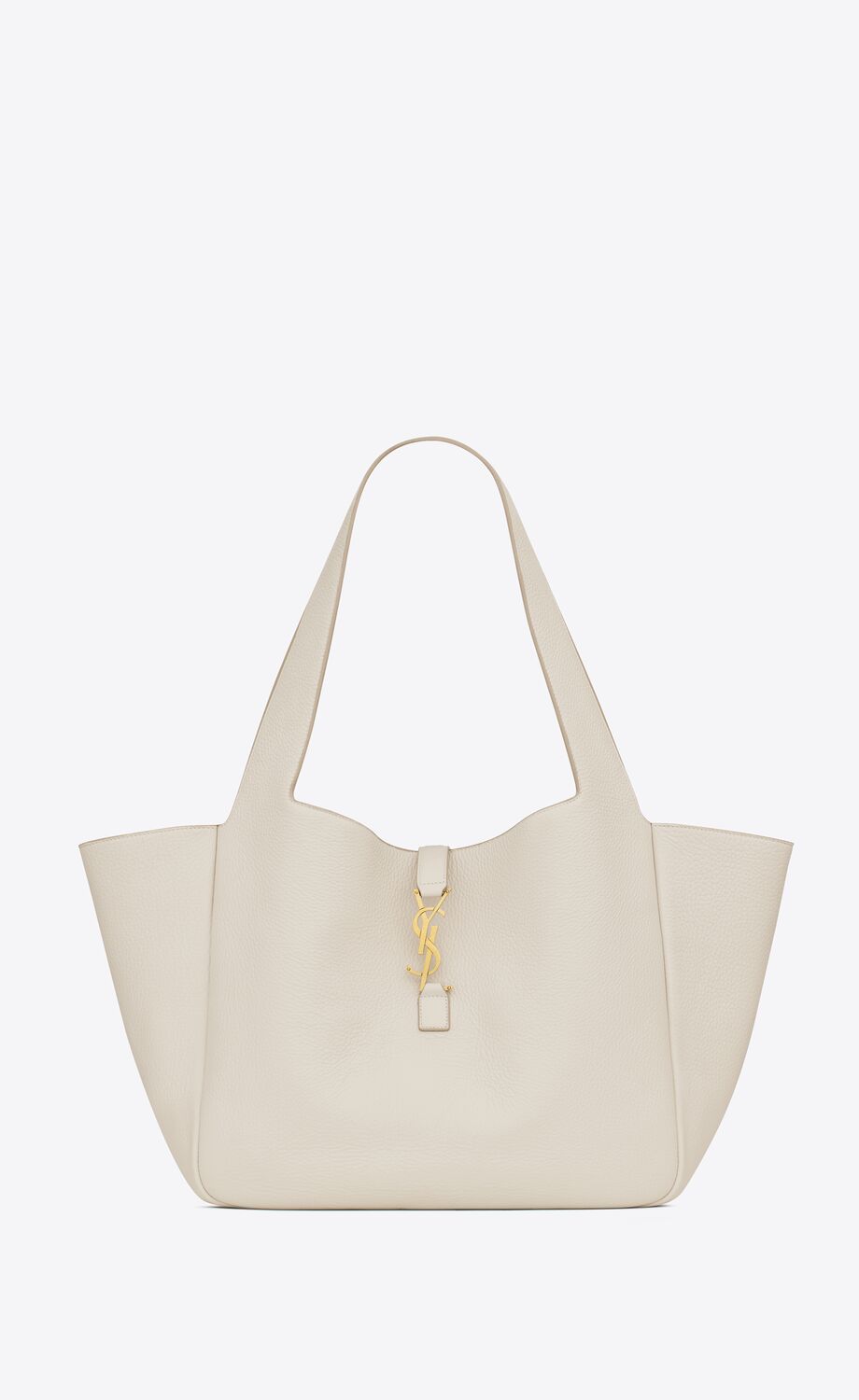 White Saint Laurent Le 5 À 7 Bea In Grained Leather