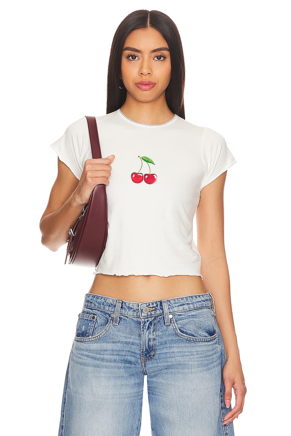 White and red Tyler McGillivary X Revolve Cherry Tee 