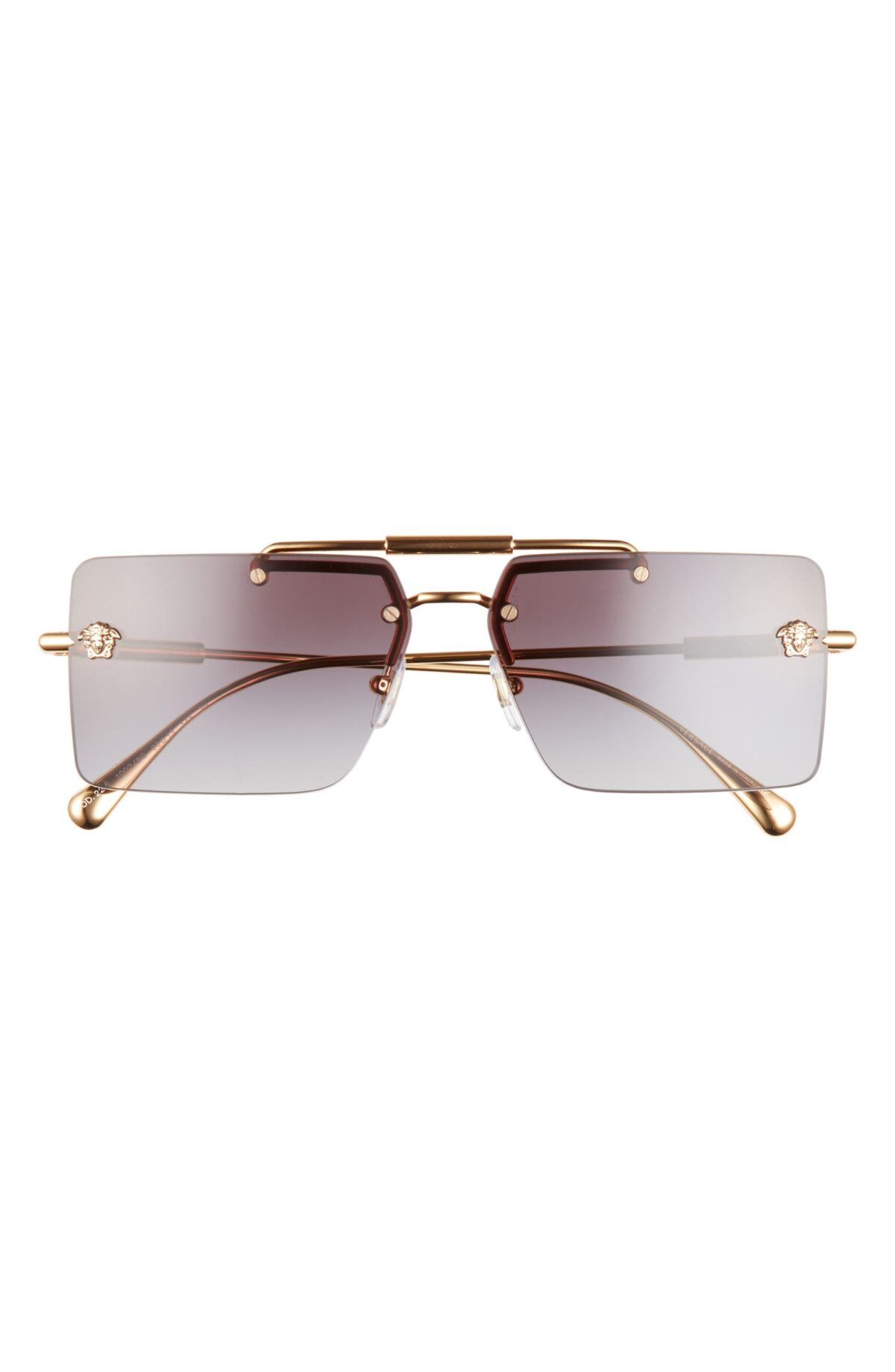 Gold and lilac Versace 60mm Gradient Rectangular Sunglasses