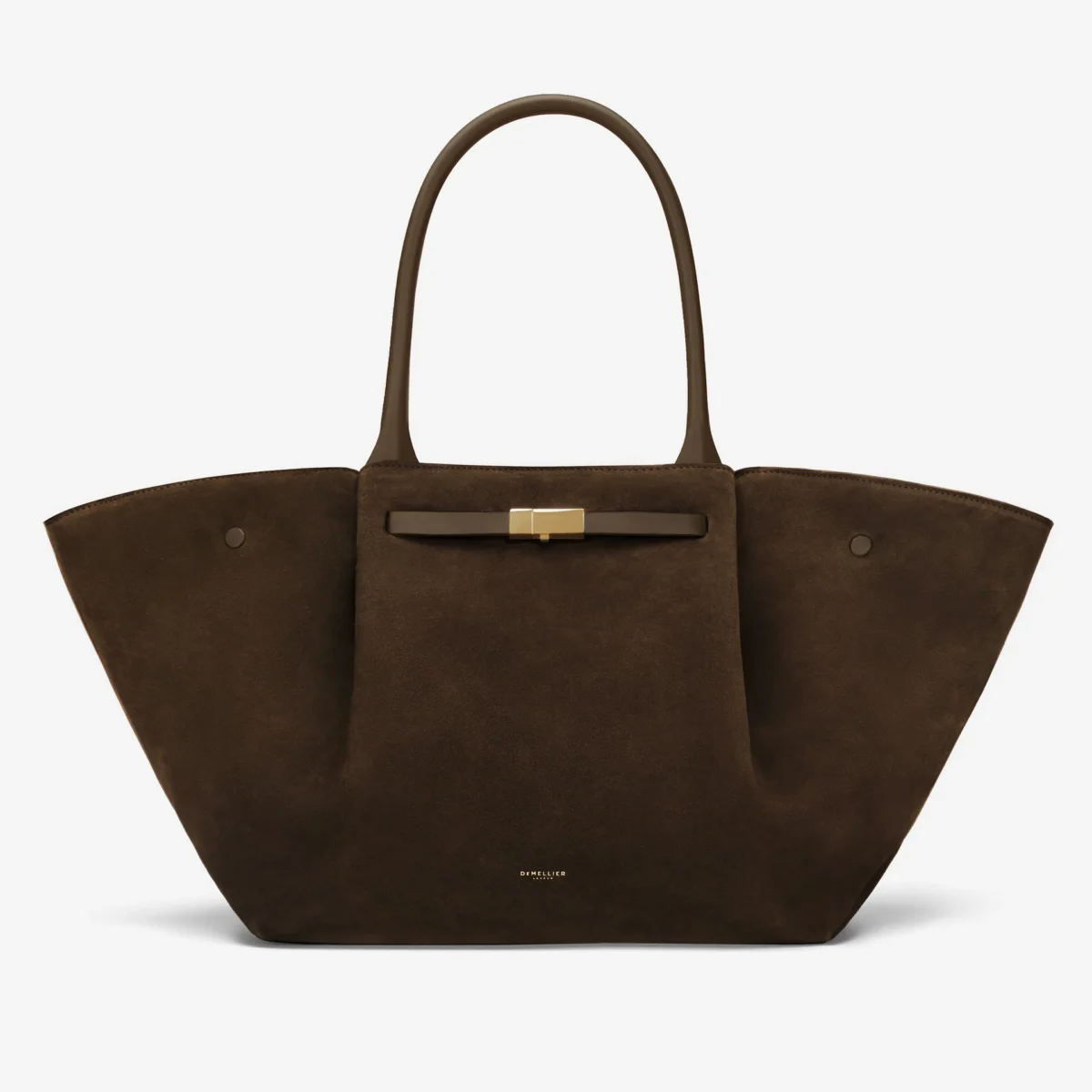 Brown suede DeMellier bag