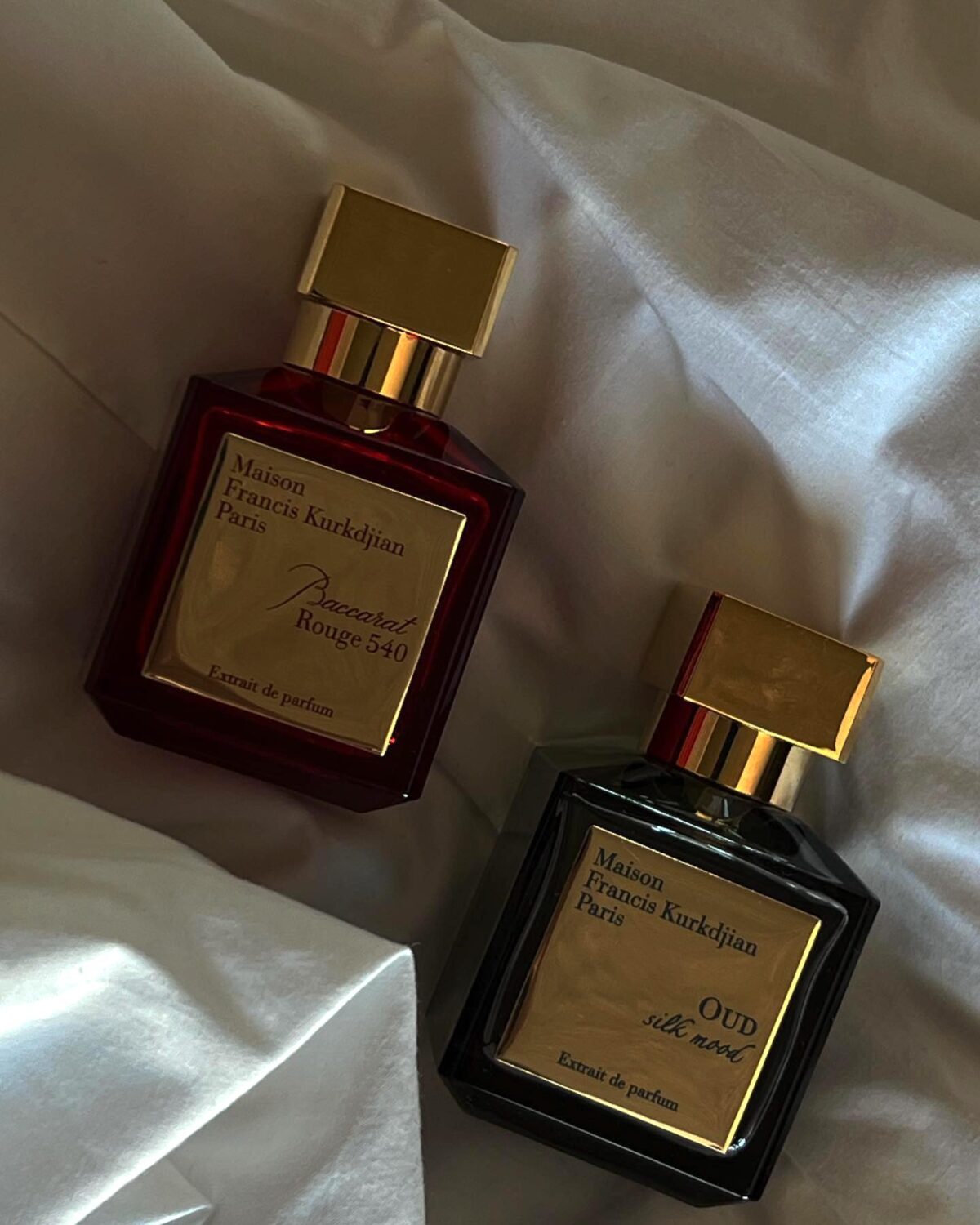 Maison Francis Kurkdjian Baccaract Rouge and Oud Silk Mood perfumes