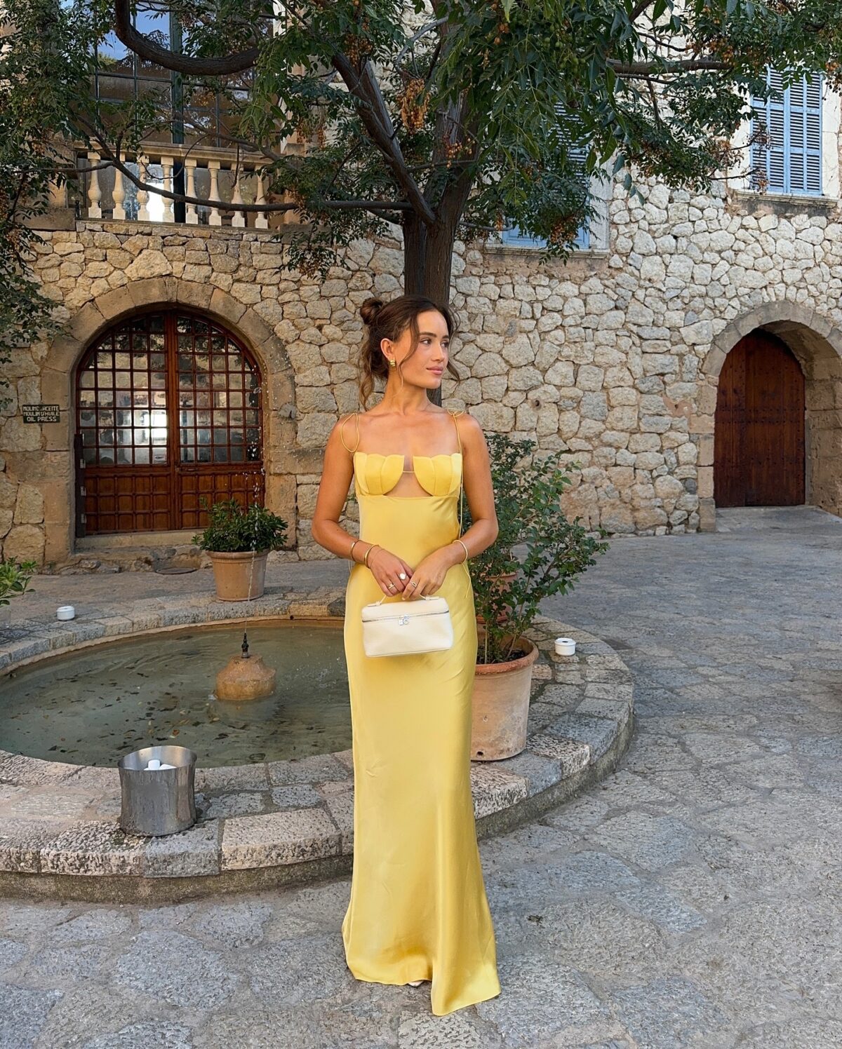 Yellow wedding guest dress